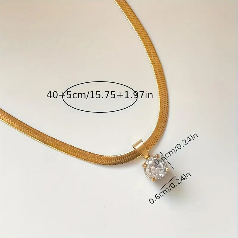 Collar Colgante Elegante con Strass | Golden