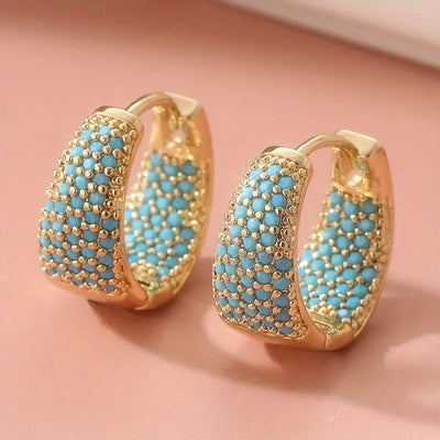 Aros de Turquesa Dorada | Golden (4/5)