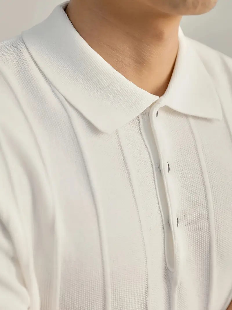 Leo Textured Knit Polo Shirt