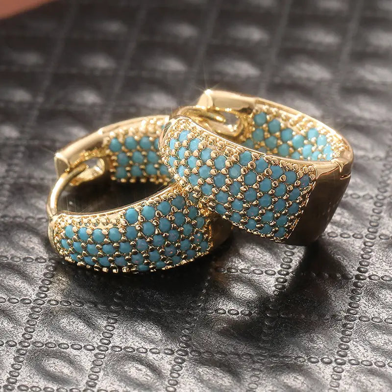 Aros de Turquesa Dorada | Golden