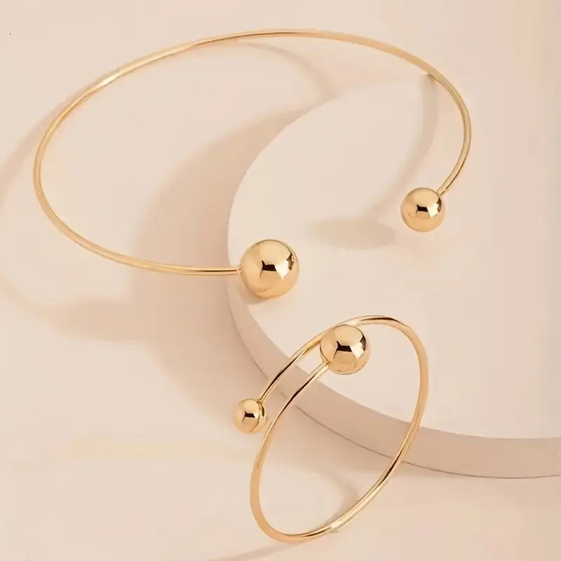 Set Collar y Pulsera Minimalista Glow | Golden