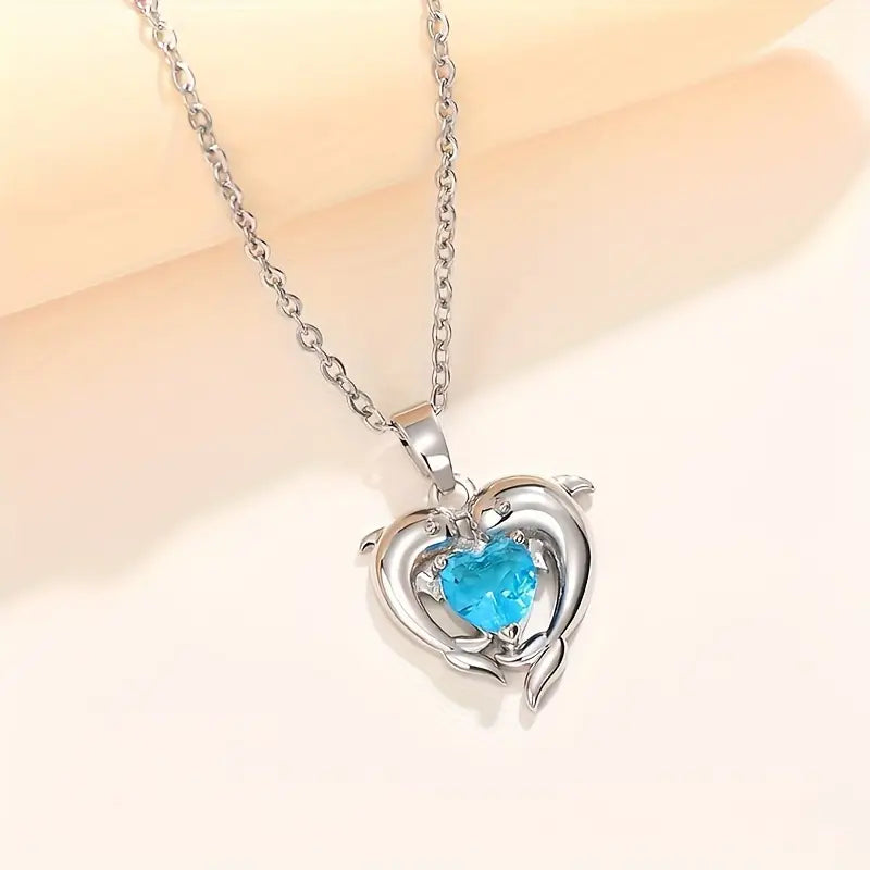 Collar Gemelos Corazón Oceánico | Golden Blanco