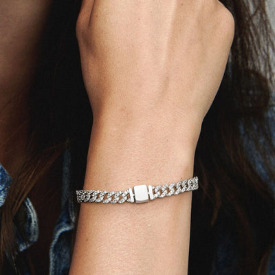 Pave Cuban Bracelet | Golden Blanco (7/8)