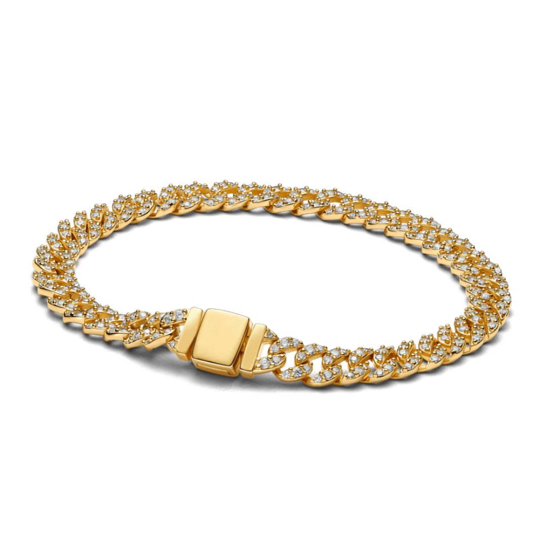 Pave Cuban Bracelet | Golden Blanco