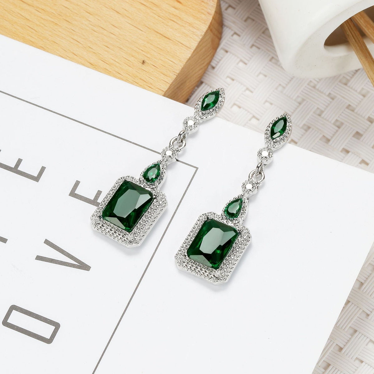 Pendientes Clarion Verdancia | Golden Blanco