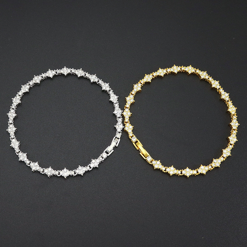 Classic Cluster Tennis Bracelet | Golden Blanco