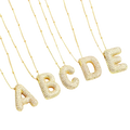 Bubble letter initial necklace set | Golden Blanco