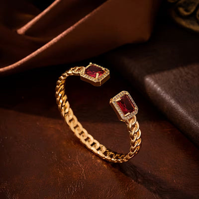 Pulsera Abierta Veloria Rubí | Golden (3/3)
