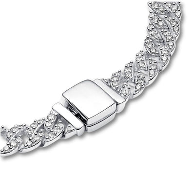 Pave Cuban Bracelet | Golden Blanco (8/8)