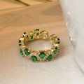 Anillo Abierto Esmeralda Brillante Calira | Golden