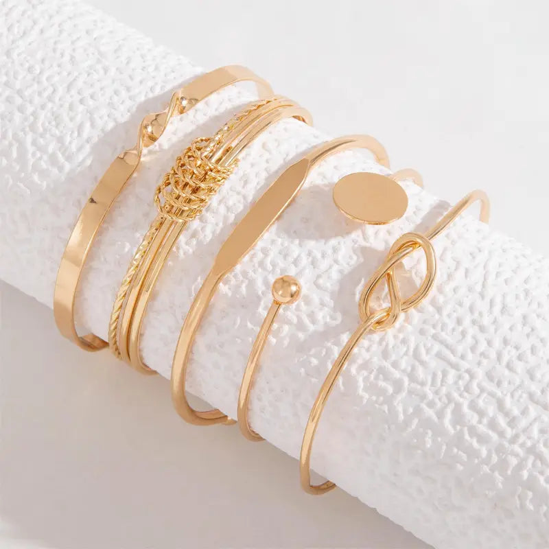Set de Pulseras Nudo Elegante | Golden