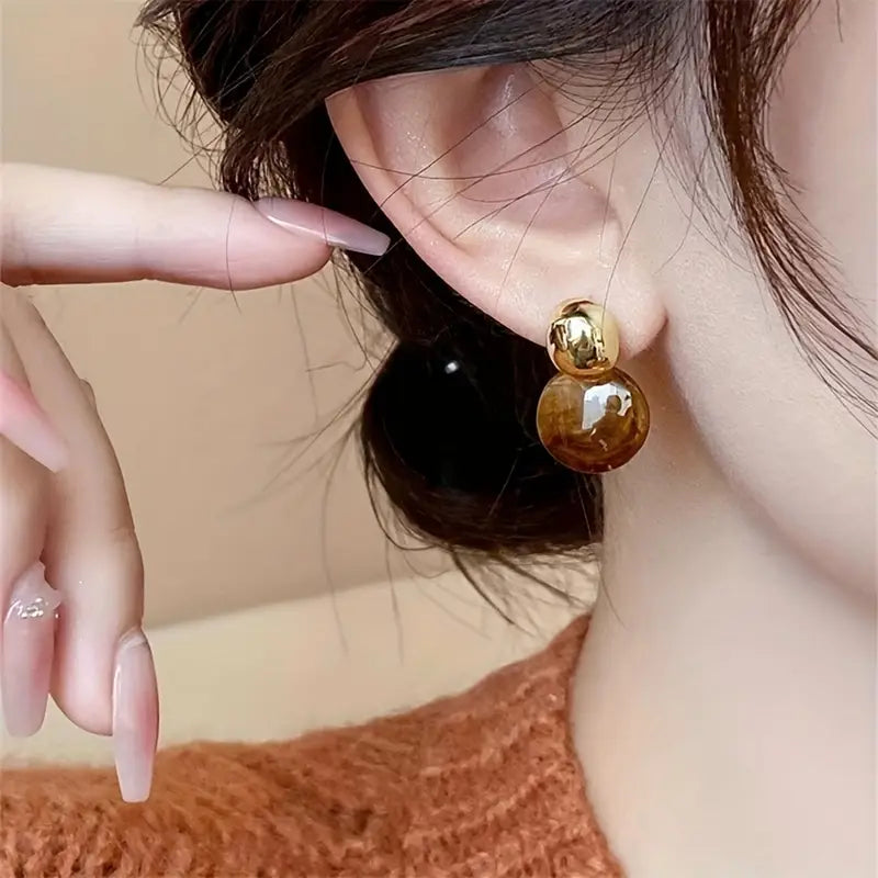 Pendientes Colgantes Ámbar Aurélie | Golden