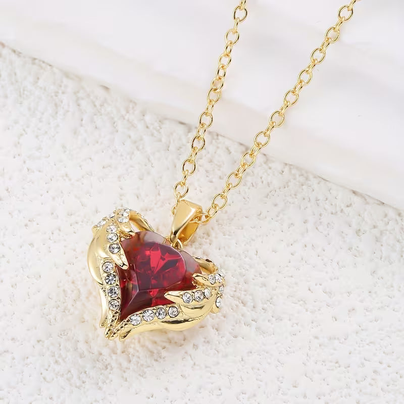 Collar Corazón Rubí Ángel | Golden