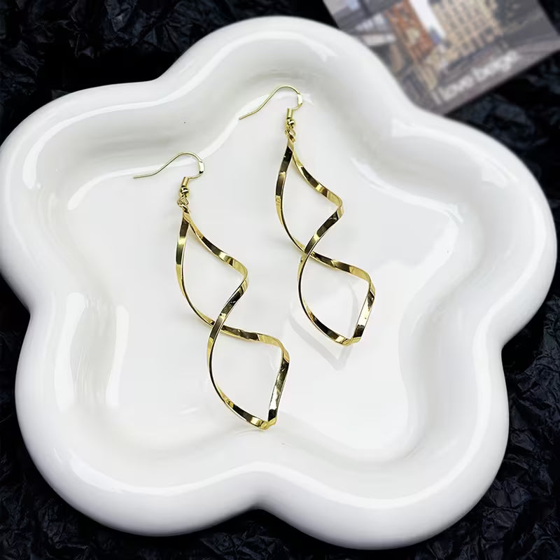 Pendientes Espiral Colgantes | Golden (3/3)
