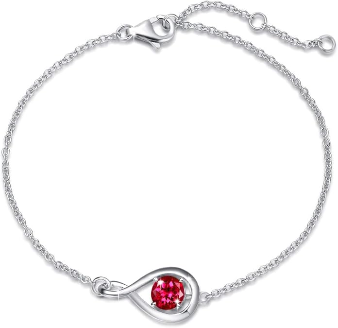 Pulsera Infinito Rubí | Golden Blanco
