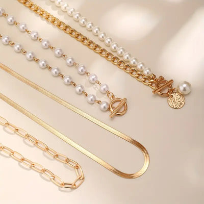 Set Collar Serpiente y Perlas Vintage | Golden (4/7)