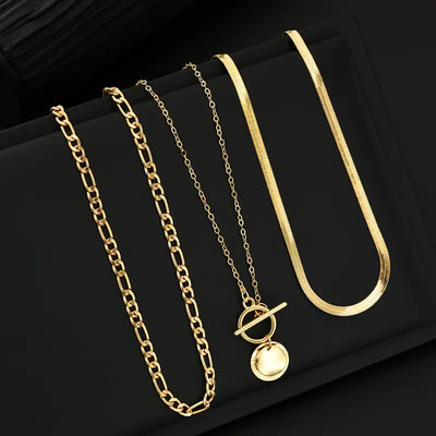 Collar Moneda Texturizada por Capas Savira | Golden (6/7)