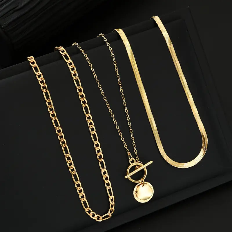 Collar Moneda Texturizada por Capas Savira | Golden (6/7)