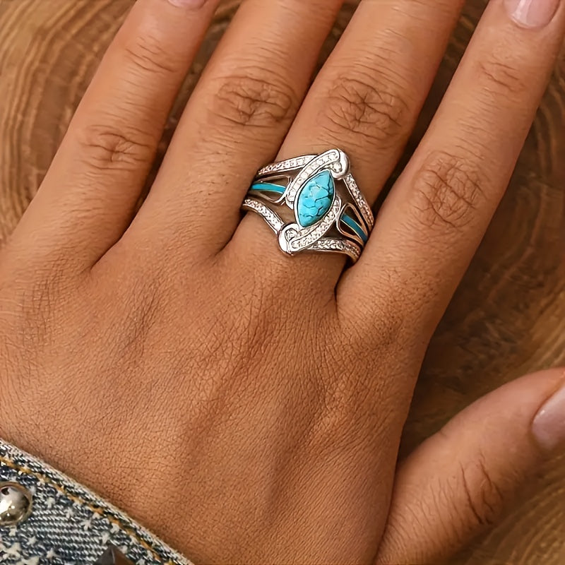 Anillo Statement Marquesa Turquesa | Golden Blanco