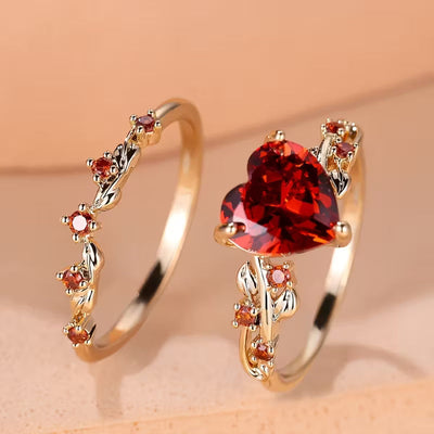 Set de Anillos Corazón Redvine | Golden (1/2)