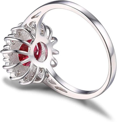 Anillo Halo Rubí Clásico | Golden Blanco (4/4)
