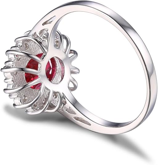 Anillo Halo Rubí Clásico | Golden Blanco (4/4)