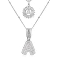 Pave letter initial necklace set | Golden Blanco
