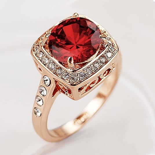 Anillo Statement Halo Rubí | Golden Rosa