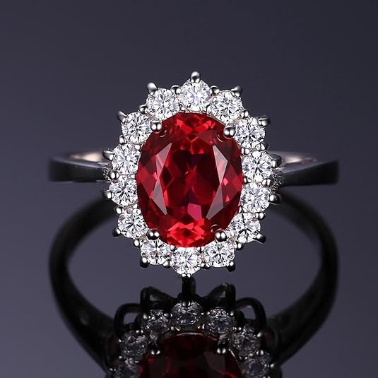 Anillo Halo Rubí Clásico | Golden Blanco