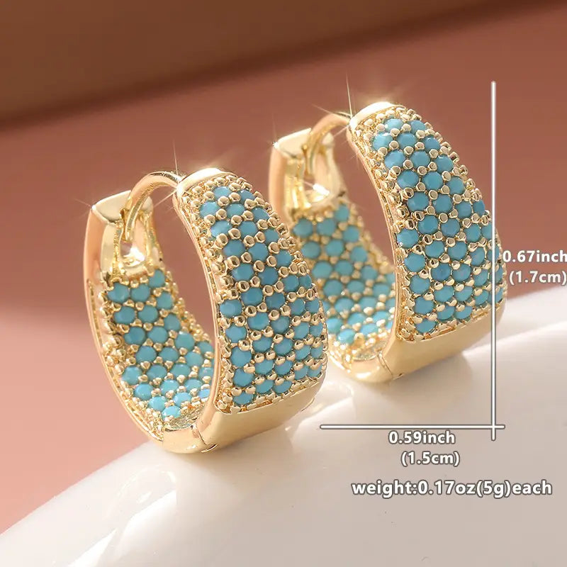 Aros de Turquesa Dorada | Golden (5/5)