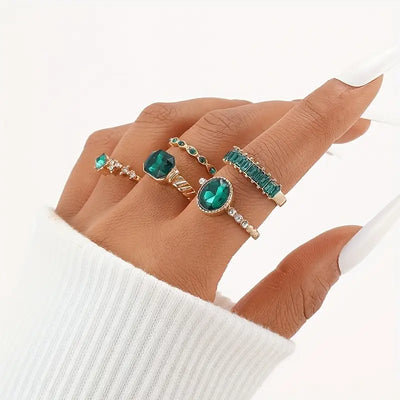 Set de Anillos Esmeralda Zarina | Golden (3/3)