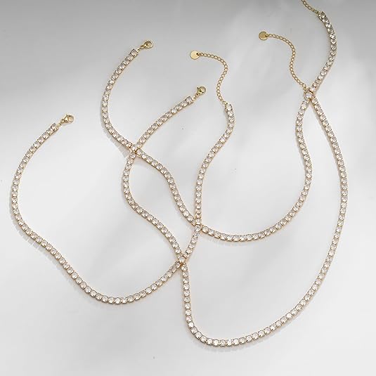 Tennis Necklace | Golden