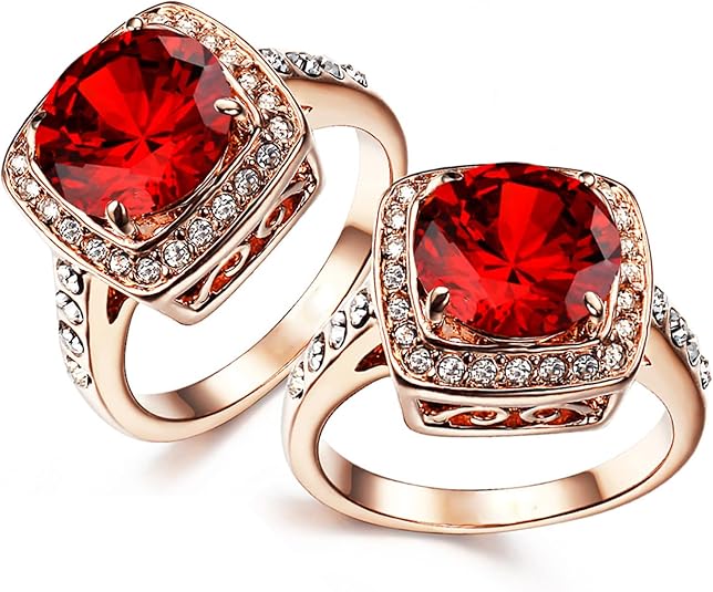 Anillo Statement Halo Rubí | Golden Rosa (4/4)
