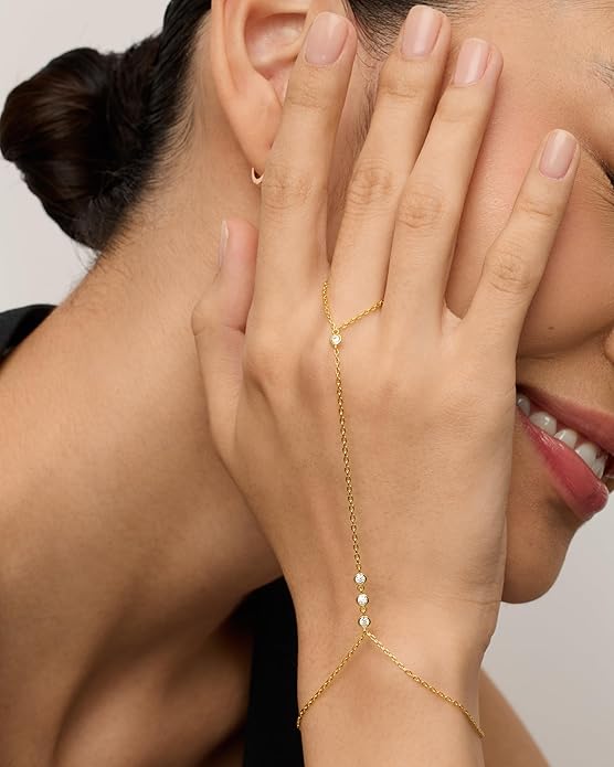 Pulsera Cadena de Mano con Cuentas | Golden