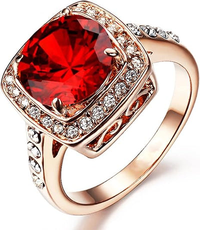 Anillo Statement Halo Rubí | Golden Rosa (1/4)