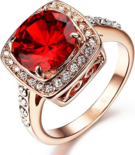 Anillo Statement Halo Rubí | Golden Rosa (1/4)