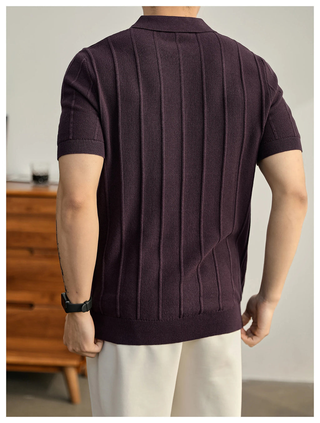 Leo Textured Knit Polo Shirt