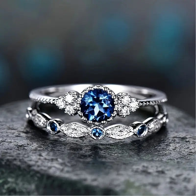 Set de Anillos Corona Sapphriel | Golden Blanco (1/2)