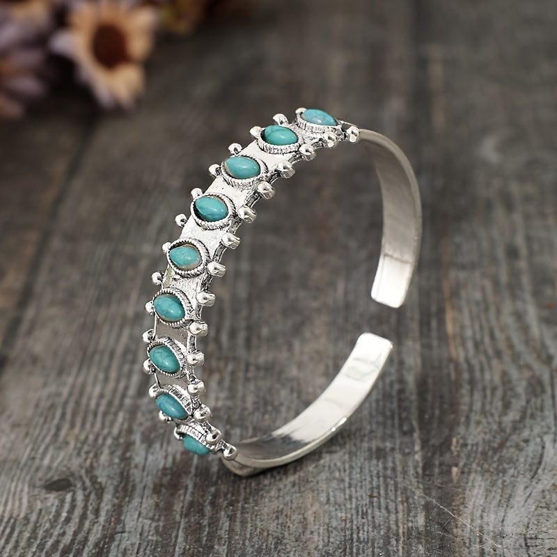 Pulsera Cuff Turquesa Azmira | Golden Blanco