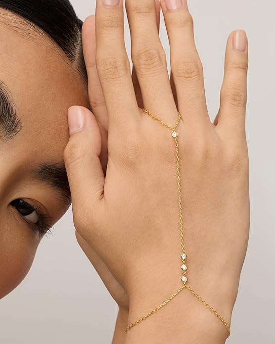 Pulsera Cadena de Mano con Cuentas | Golden