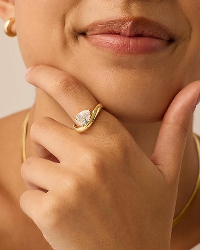 Anillo de Promesa Ondulado | Golden (3/4)