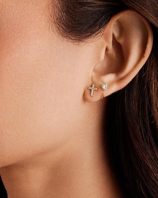 Pendientes Studs Cruz Pavé | Golden