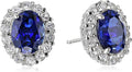 Pendientes Studs Zafiro Blanco Ovalado | Golden Blanco