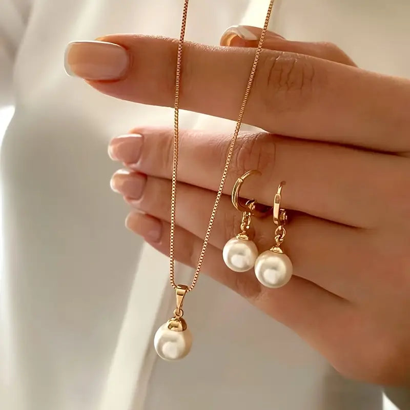 Set de Joyas de Perlas Golden Grace | Golden (2/8)