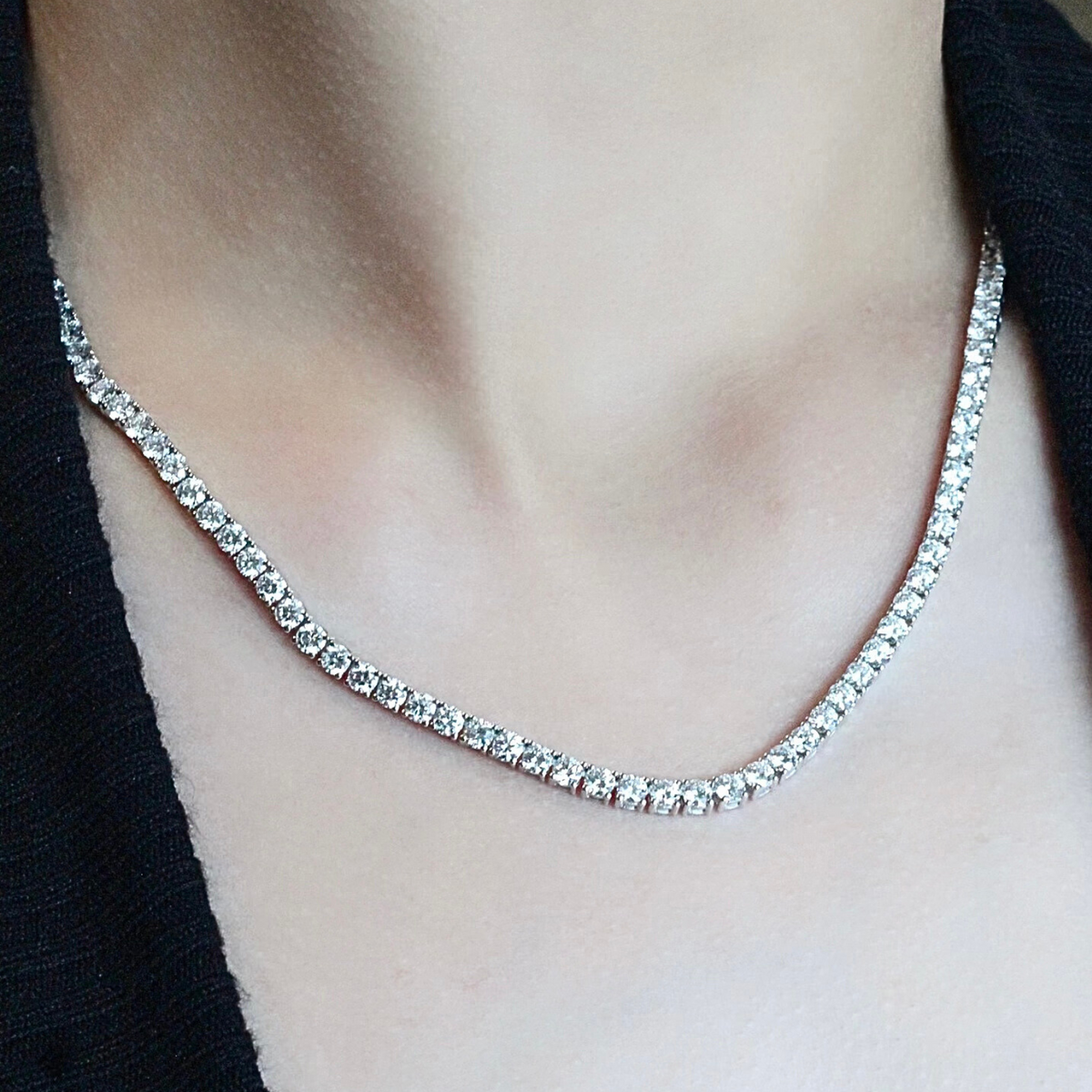 Tennis Necklace | Golden Blanco