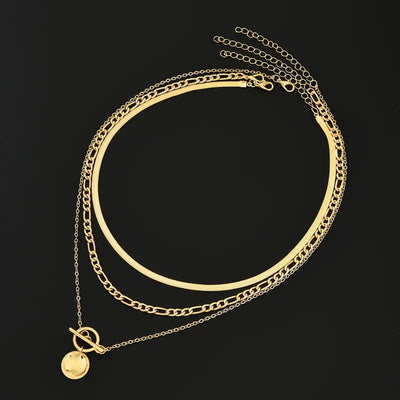 Collar Moneda Texturizada por Capas Savira | Golden (5/7)