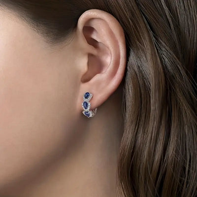 Pendientes Crest Zafiro Real | Golden Blanco (4/5)
