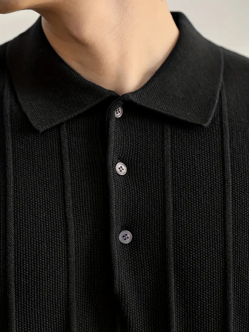 Leo Textured Knit Polo Shirt