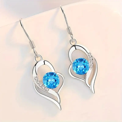 Pendientes Colgantes Eclipse Corazón | Golden Blanco (1/3)
