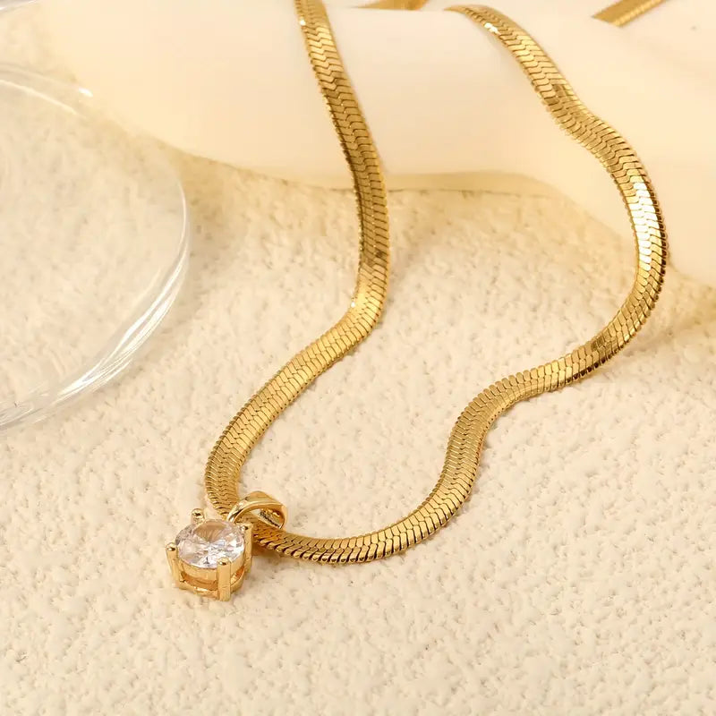Collar Colgante Elegante con Strass | Golden